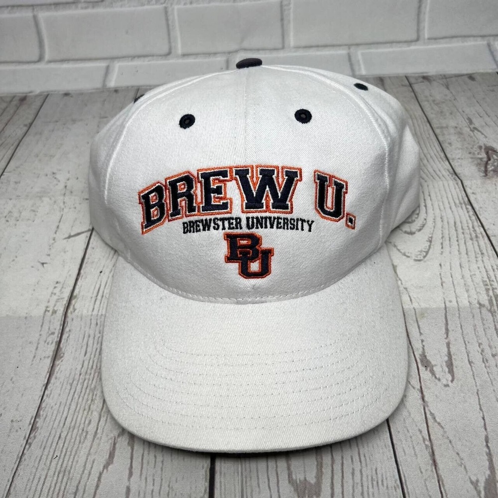 Vintage Brewster University Twins Enterprise Hat Snapback Cap‎ White Men